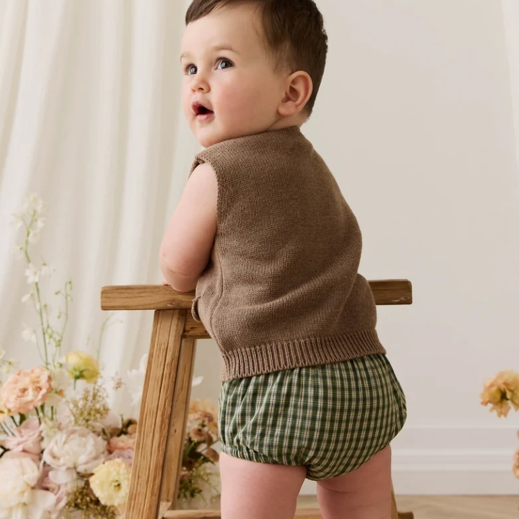 （預購）JAMIEKAY 經典小格紋蝴蝶結燈籠褲 Organic Cotton Gabriel Bloomer - Ravine Check