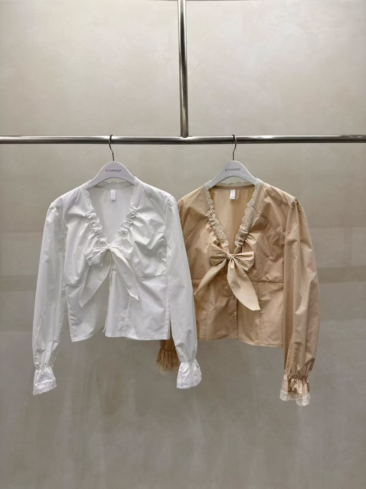 AF6002 蝴蝶結抓皺上衣