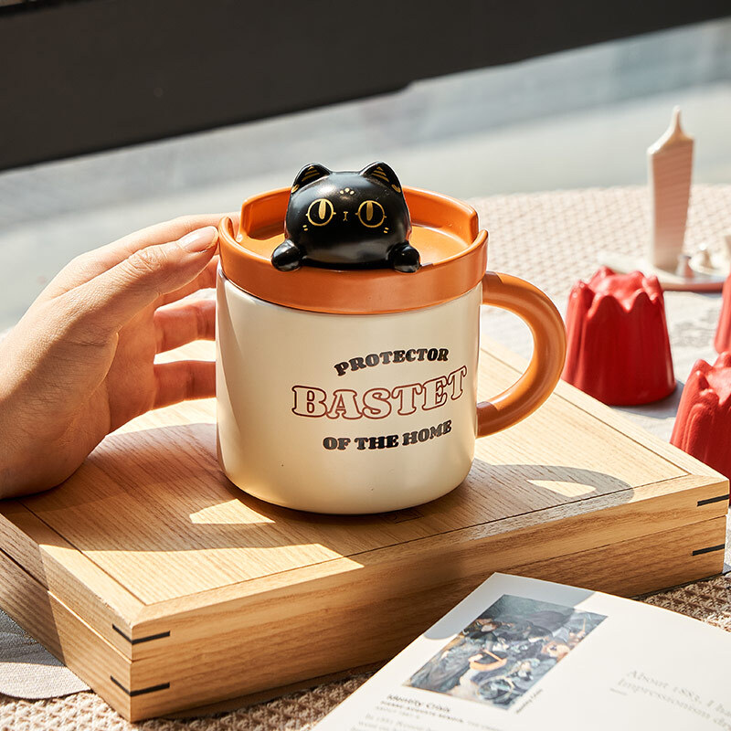 大英博物館｜巴斯特系列｜趴趴貓手機支架帶蓋馬克杯