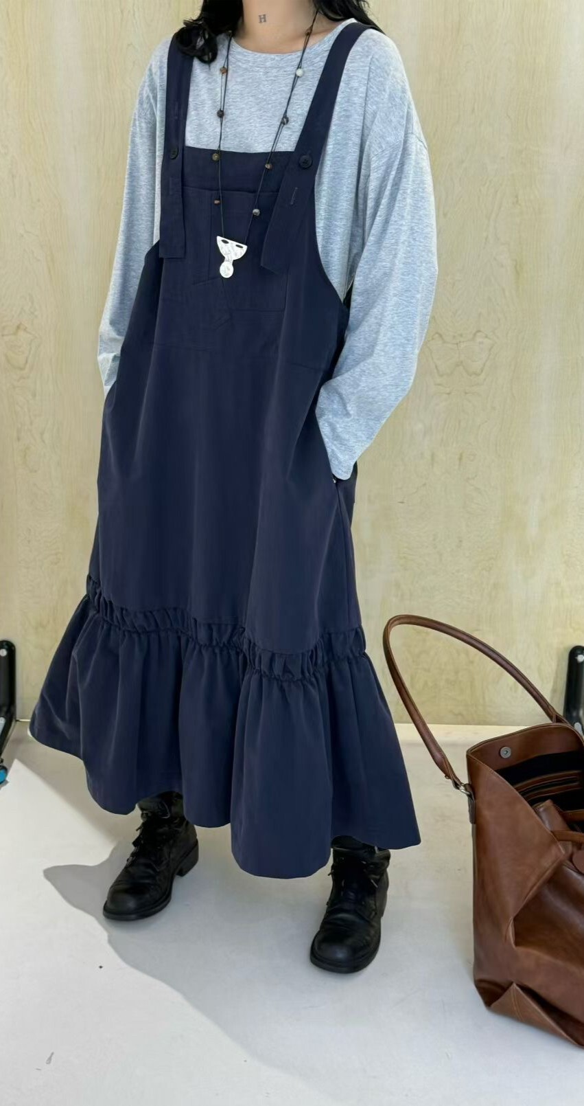 050840 吊帶魚尾裙 - 藍