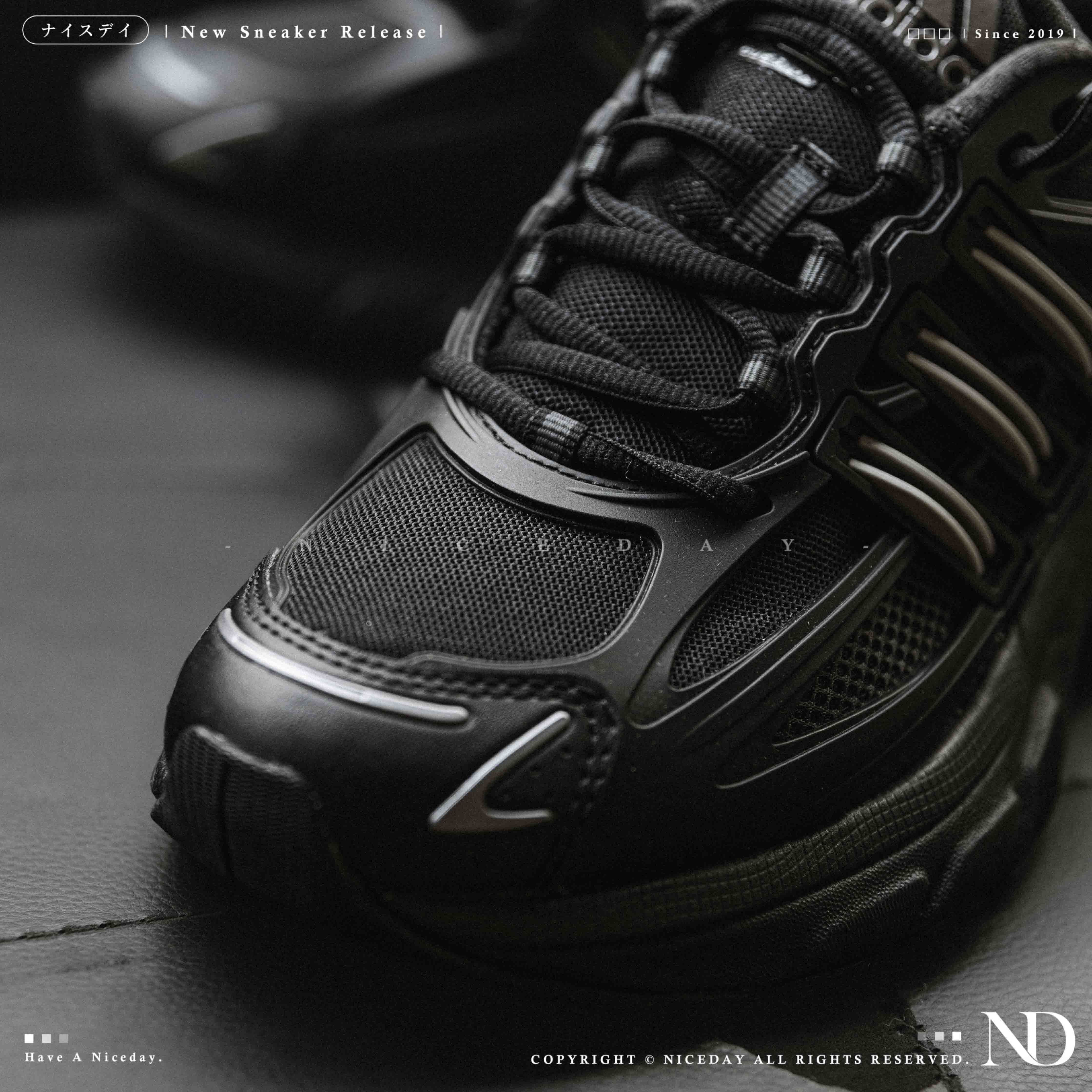 NICEDAY 代購 Adidas XLG 2.0 機甲鞋 黑 黑魂 純黑 全黑 復古 未來 菲董平替 HQ7555