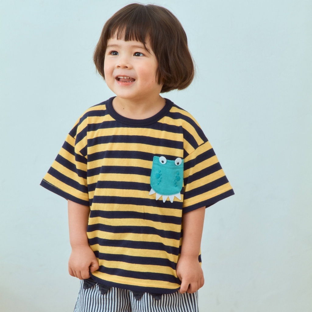 韓國🇰🇷1stblue 恐龍口袋條紋上衣(5-15)