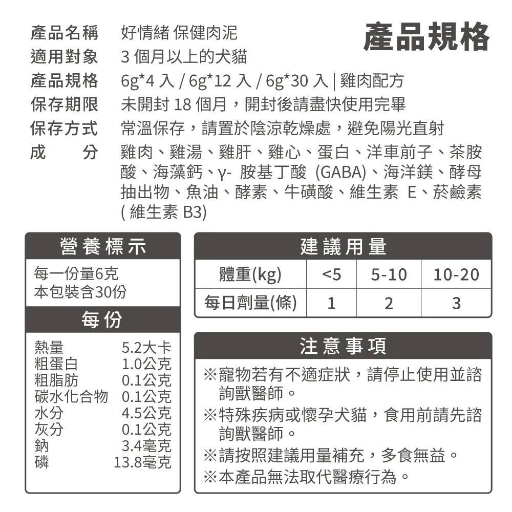 毛掌醫學｜犬貓保健肉泥 單條/盒裝 (純魚油保健肉泥、固免疫、化排毛、固關節、好情緒)