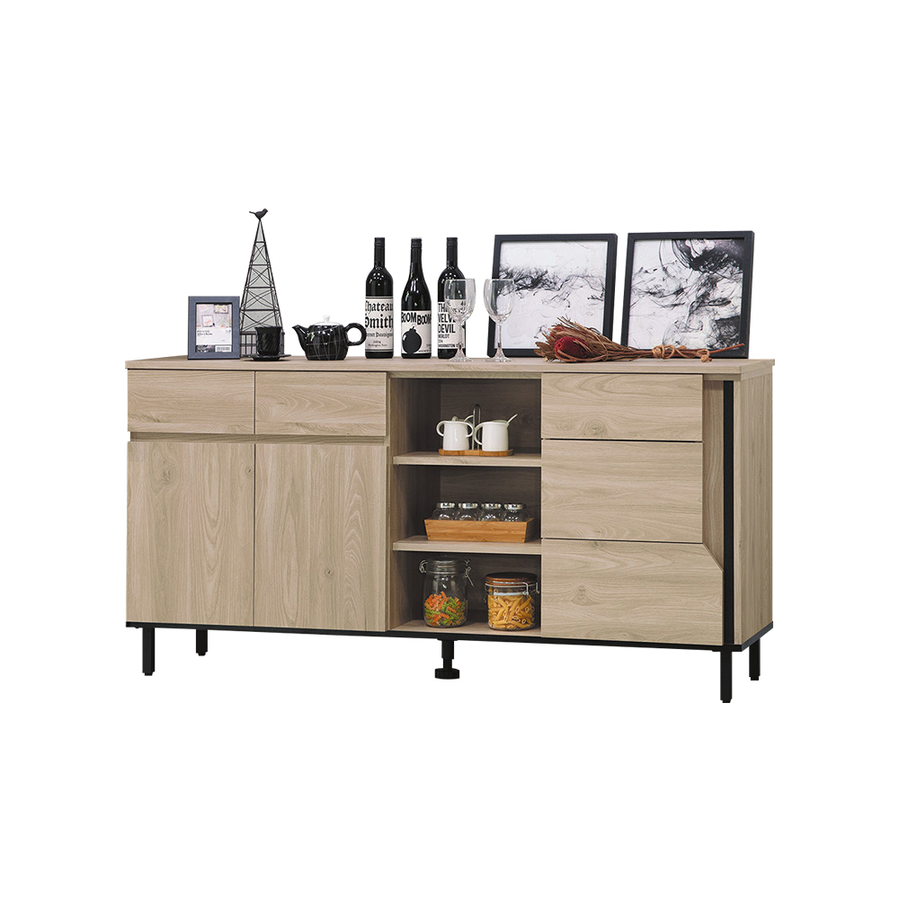 柏蒂家居-羅迪5.3尺收納餐櫃/碗盤櫃/電器櫃/置物矮櫃