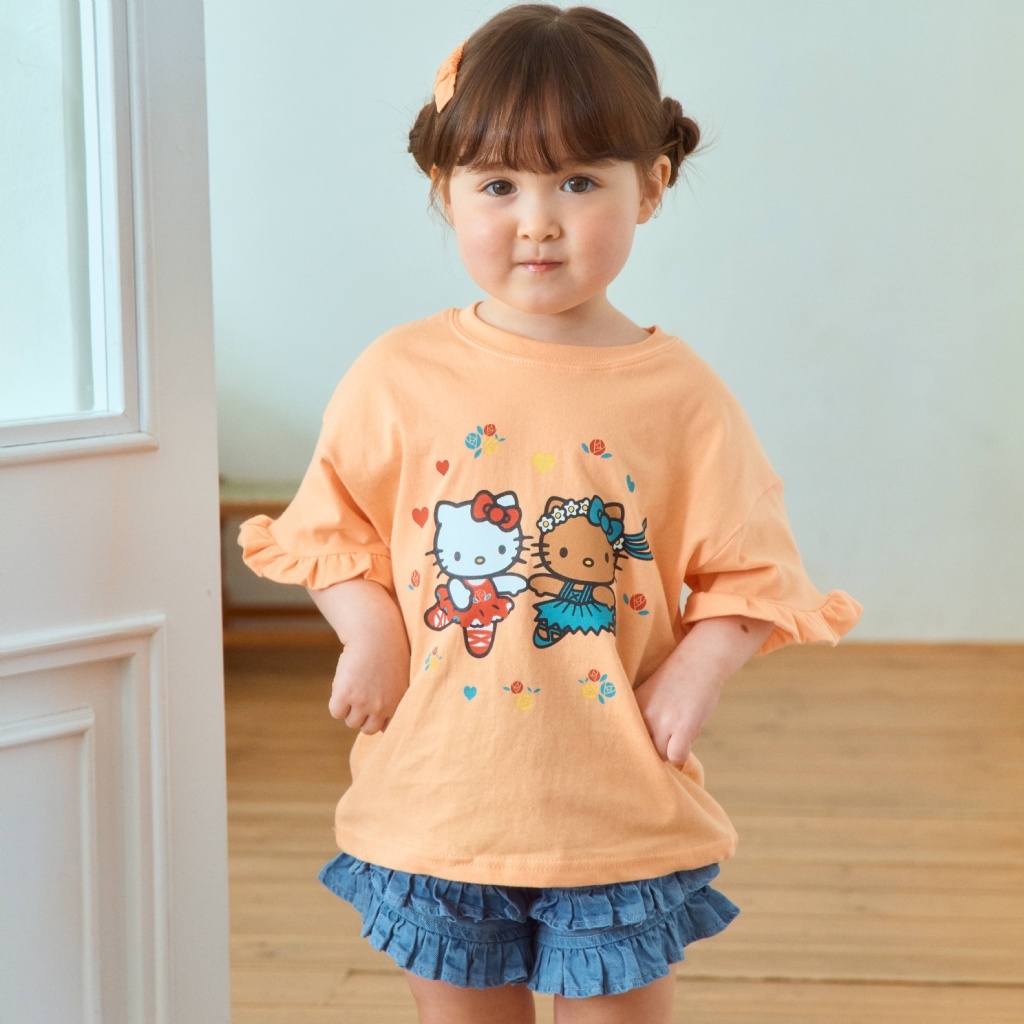 韓國🇰🇷1stblue 芭蕾KITTY花邊袖上衣(5-15)