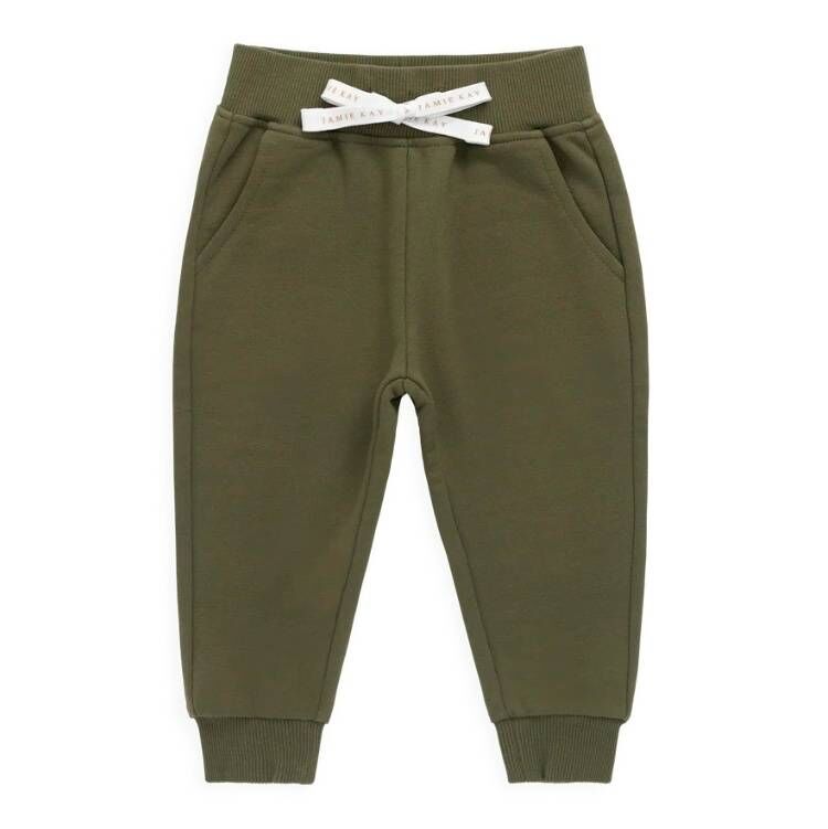 （預購）JAMIEKAY 綁帶束口長褲 Organic Cotton Nash Track Pant - Sicilian Olive