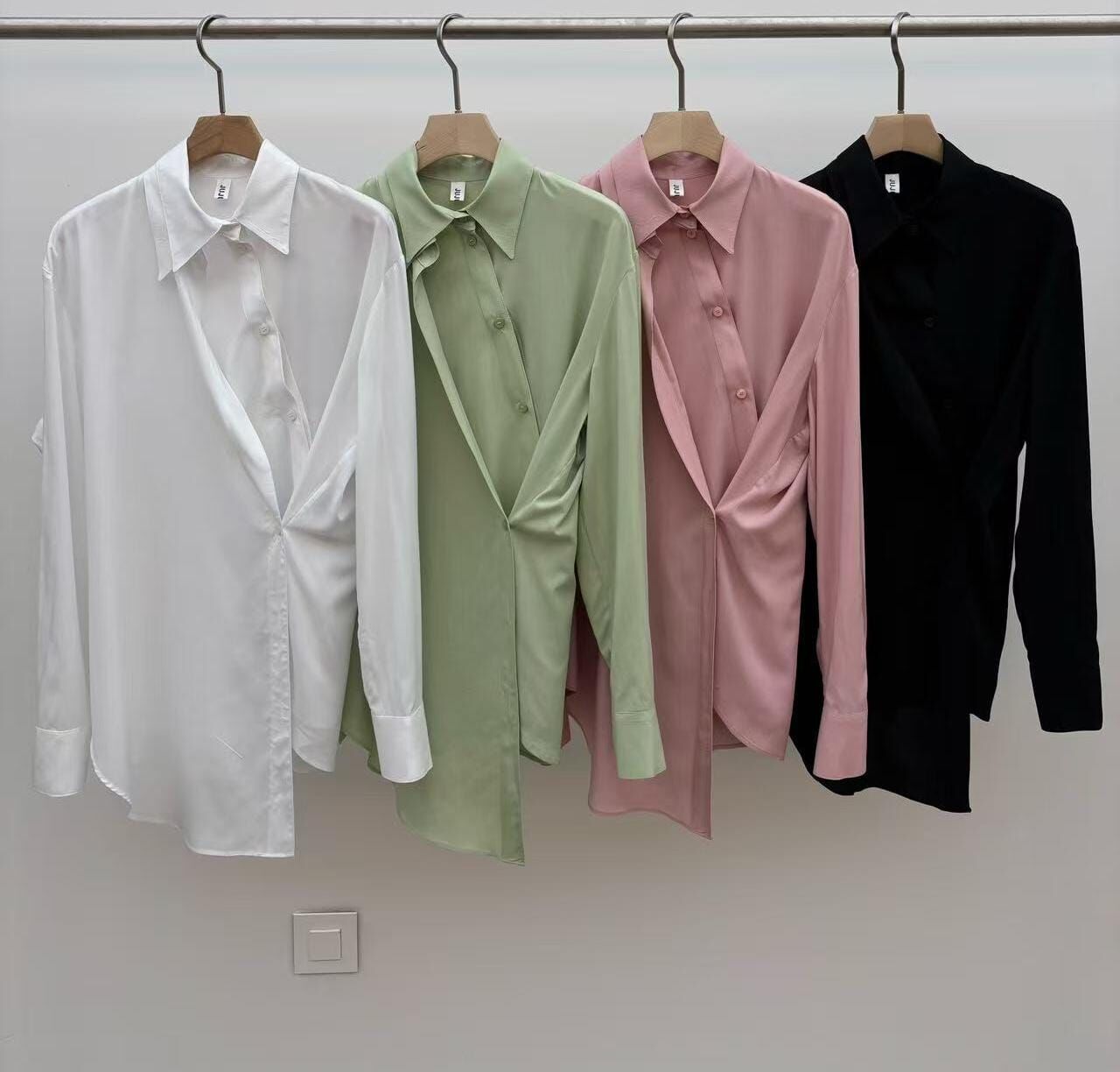 JU6011 不對稱斜剪裁長款恤衫 *特價* (優惠碼同充值購物金不適用)