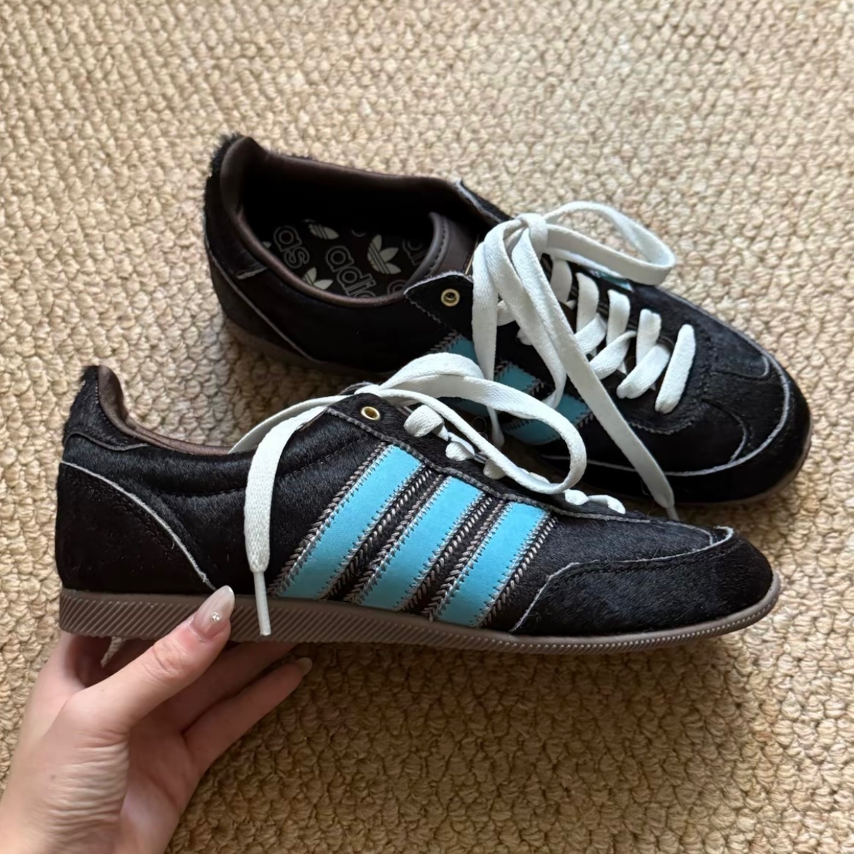 ADIDAS JAPAN W 深咖啡 咖啡藍 馬毛 焦糖底 德訓鞋 女鞋 JS4028