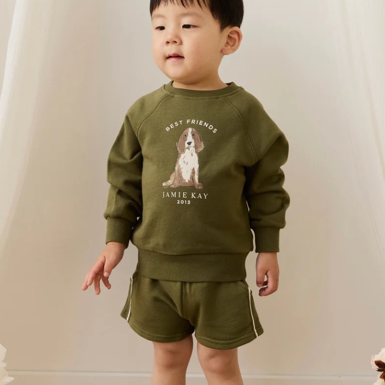 （預購）JAMIEKAY 側滾邊綁帶短褲 Organic Cotton Nash Short- Sicilian Olive Best Friends