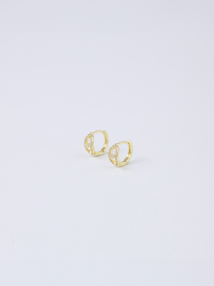 925純銀小豬鼻碎鑽耳環