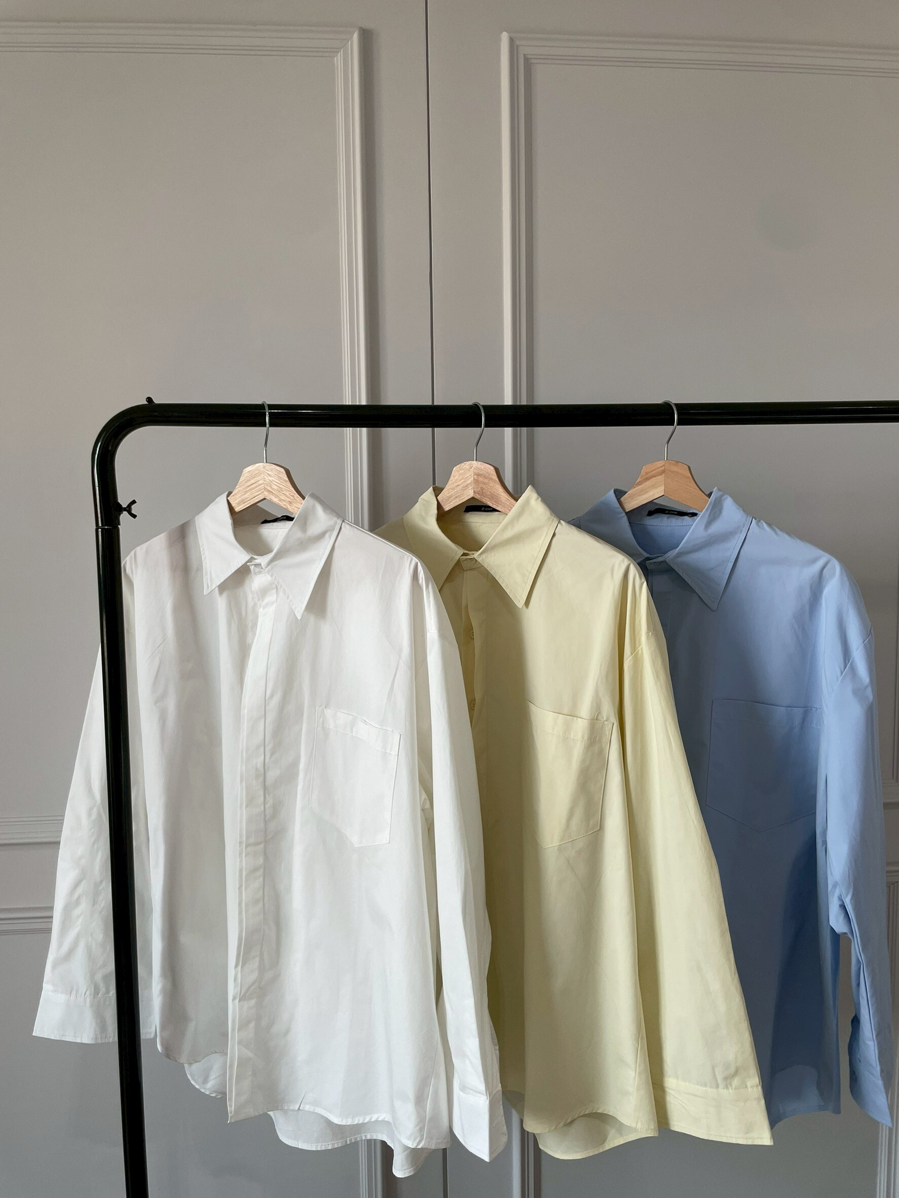 #AM62 挺版寬鬆襯衫(白/藍/黃/粉)