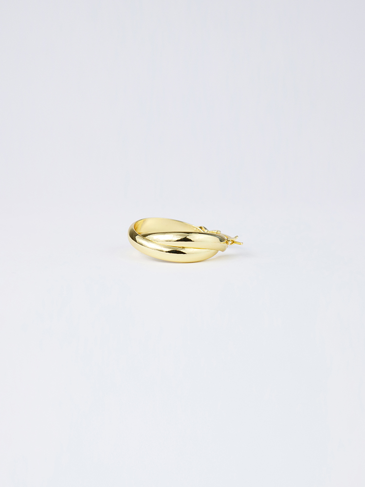 925純銀雙圈交錯大耳環