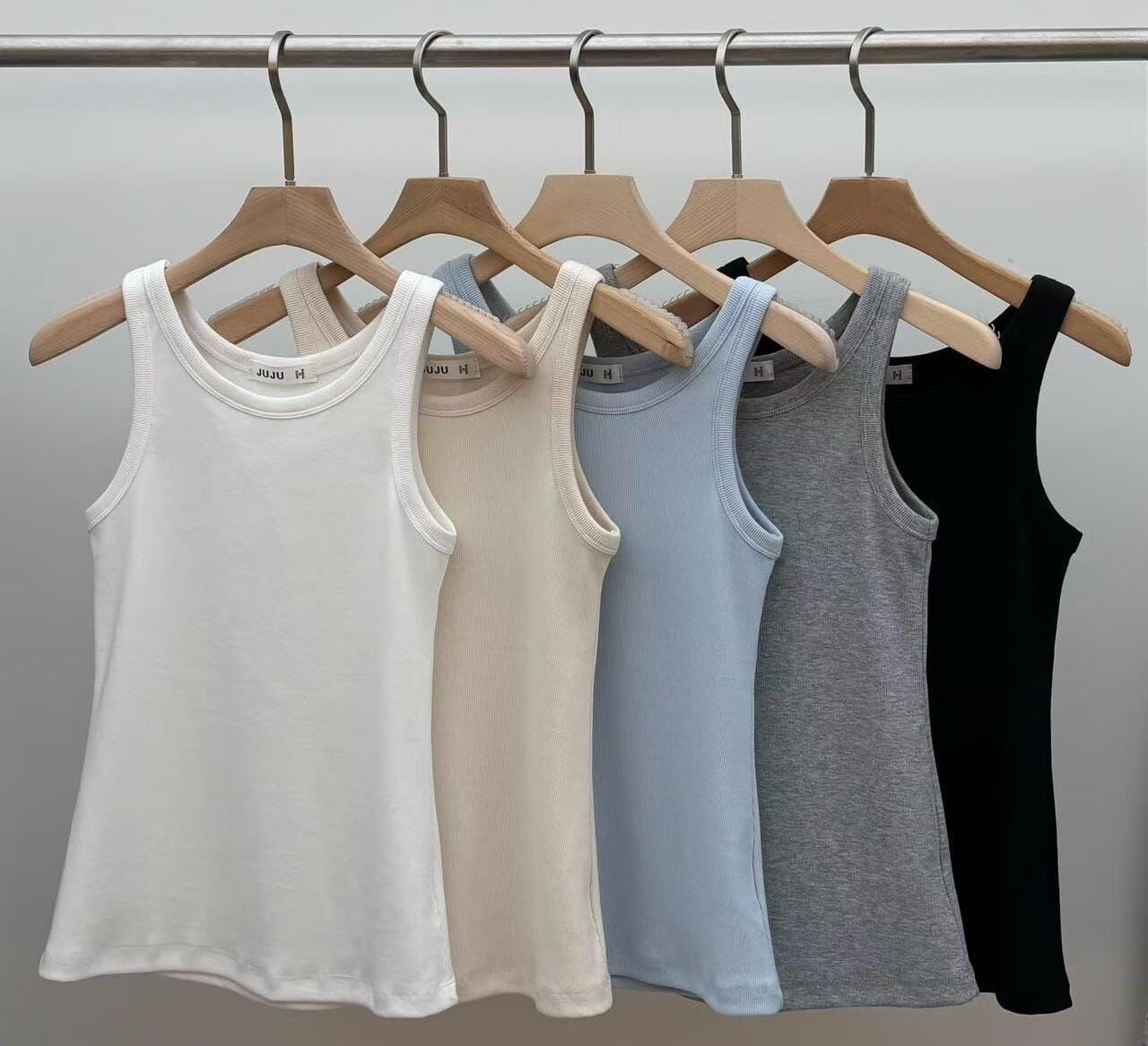 JU6015 春夏緊身螺紋背心