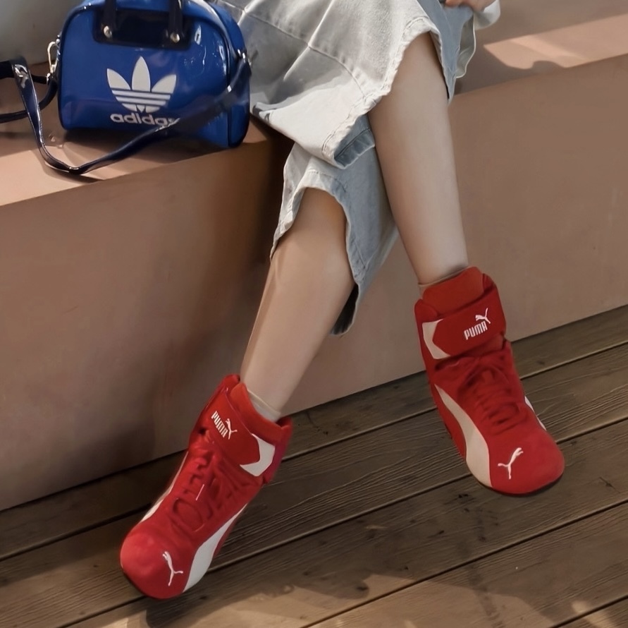 PUMA SPEEDCAT MID 高筒 賽車鞋 紅 紅白 魔鬼氈 休閒 女鞋 400384-02