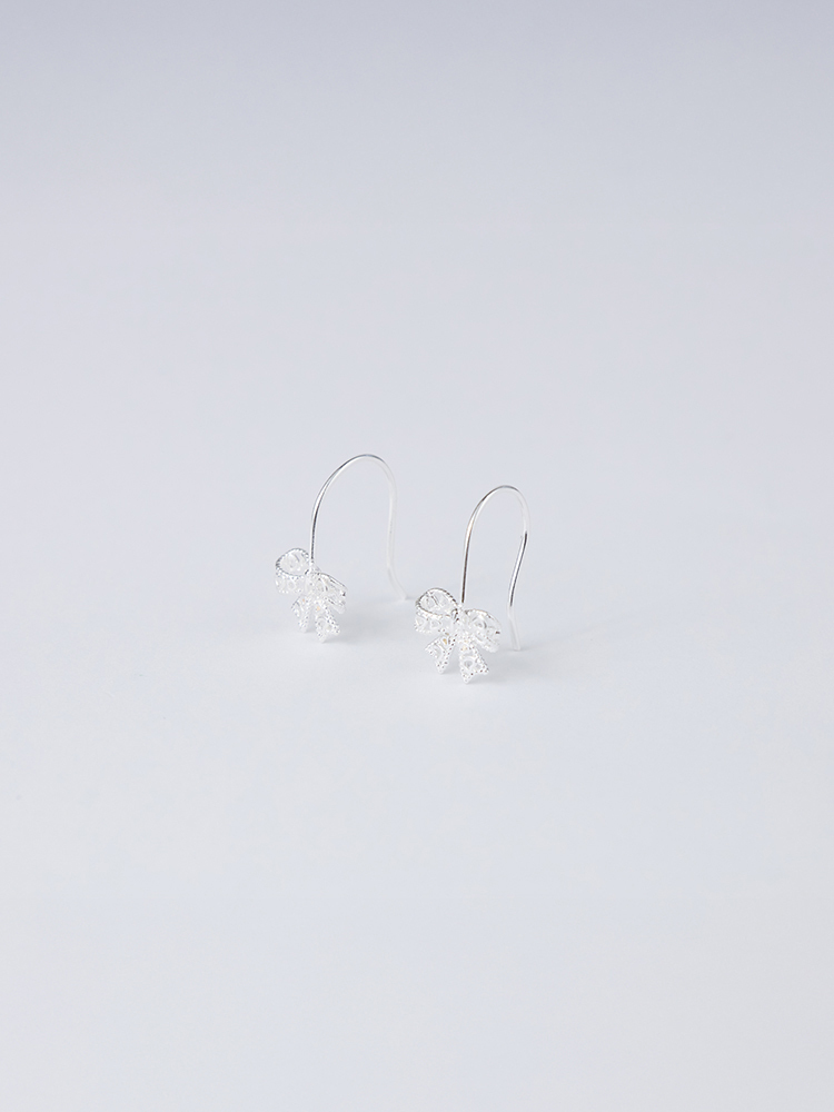 蝴蝶結勾針耳環