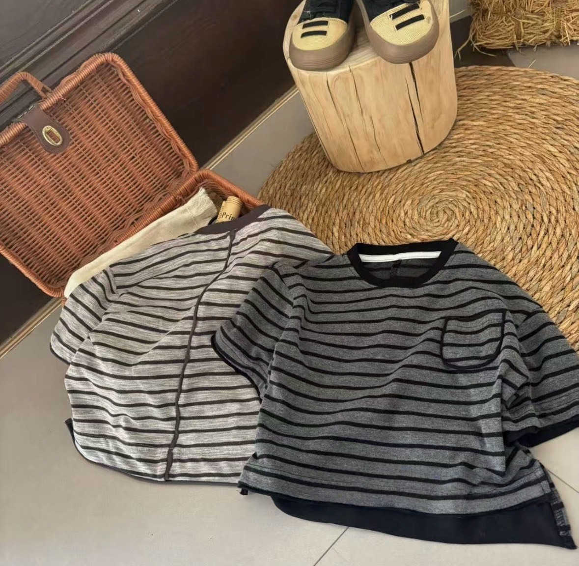 簡約休閒條紋上衣