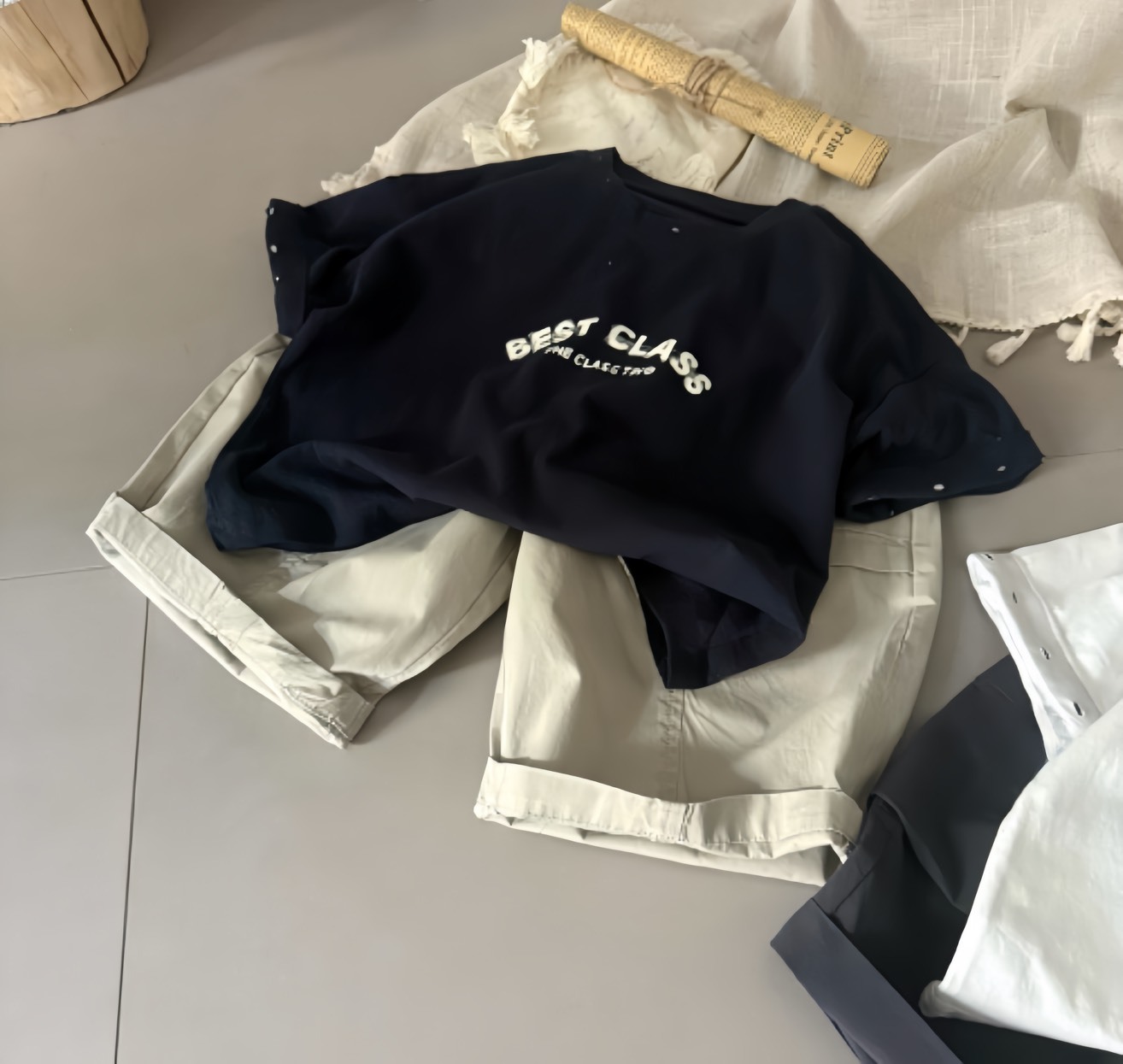 日系簡約英字短袖上衣