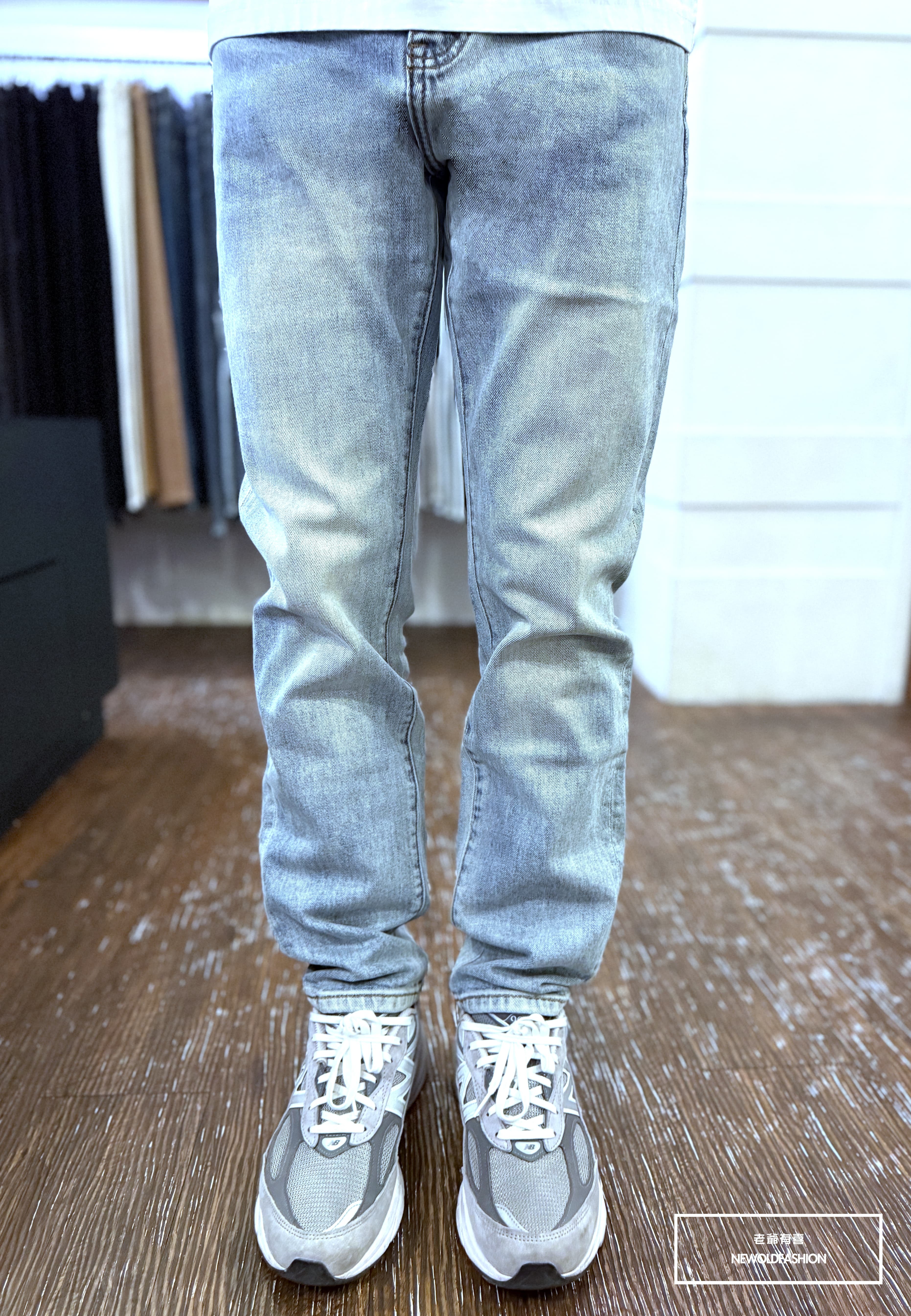 『官網限定』重磅淺藍刷白丹寧中直筒褲(NOF2603K359)