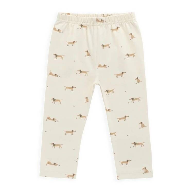 （預購）JAMIEKAY 臘腸狗打底褲 Organic Cotton Everyday Legging - Play Ball Cassava