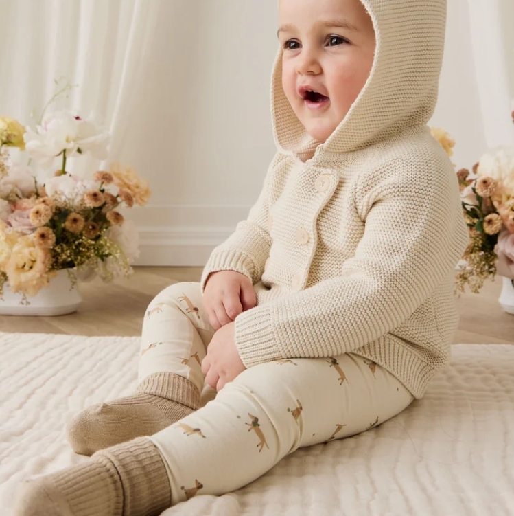 （預購）JAMIEKAY 臘腸狗打底褲 Organic Cotton Everyday Legging - Play Ball Cassava