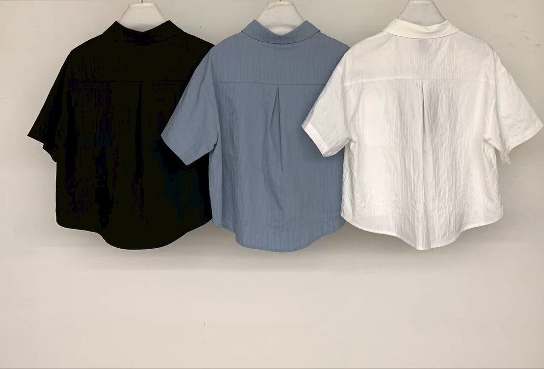 060338 短版紋理感襯衫 - 3 colors