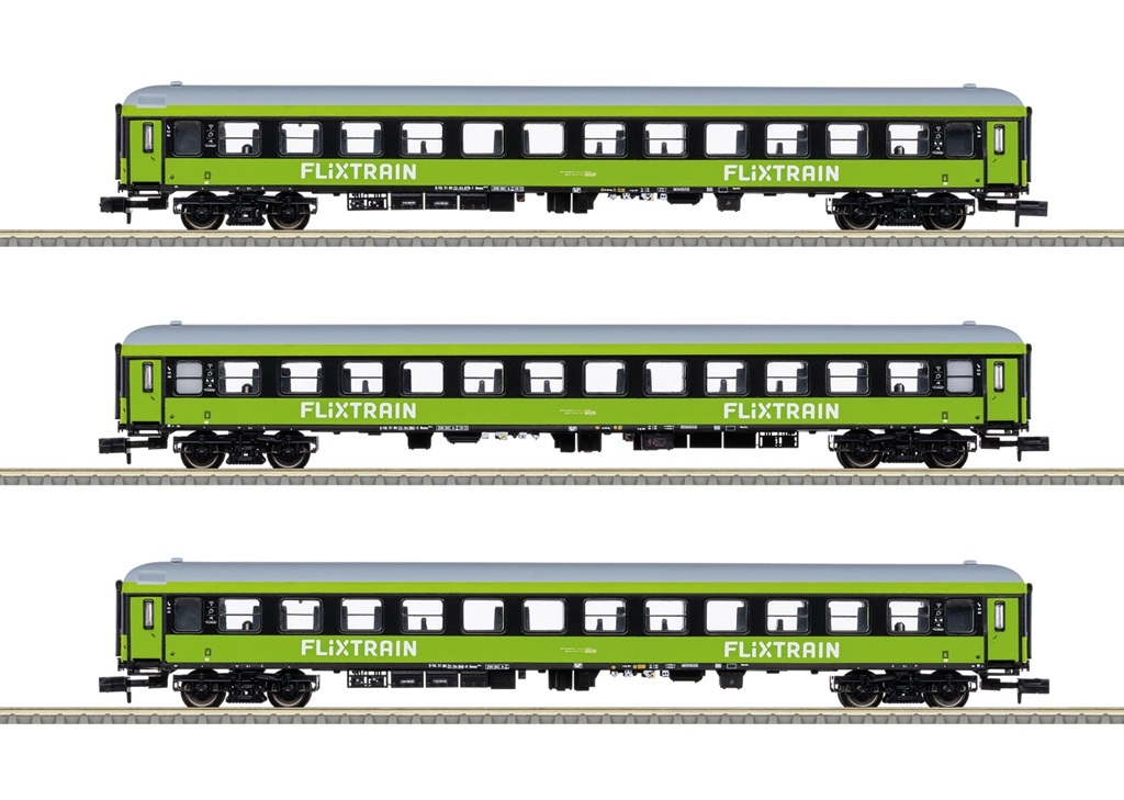 MiniTrix 15462 N Scale "FlixTrain" Express Train Passenger Car Set  3-car crew