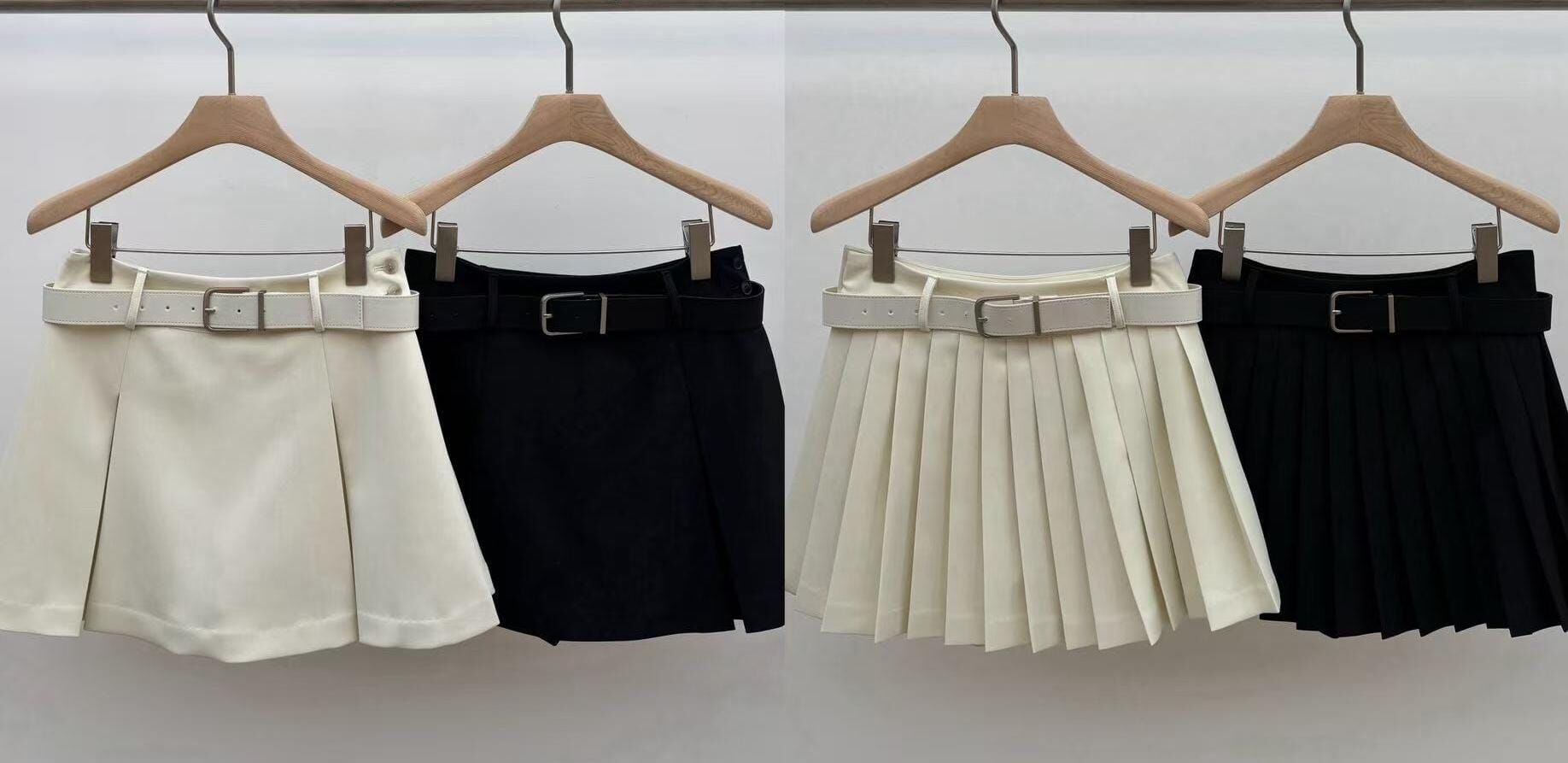 JU6021 2way低腰百褶迷你裙