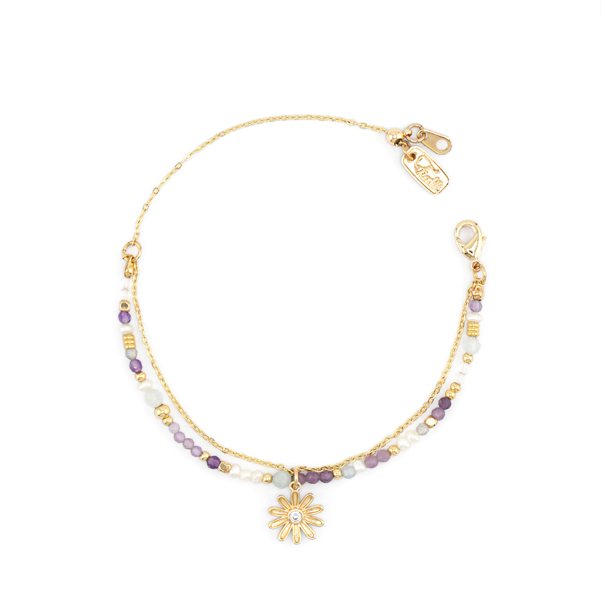 守護花 • 牡羊座 • 翠菊 – 紫鋰雲母 – 手鍊