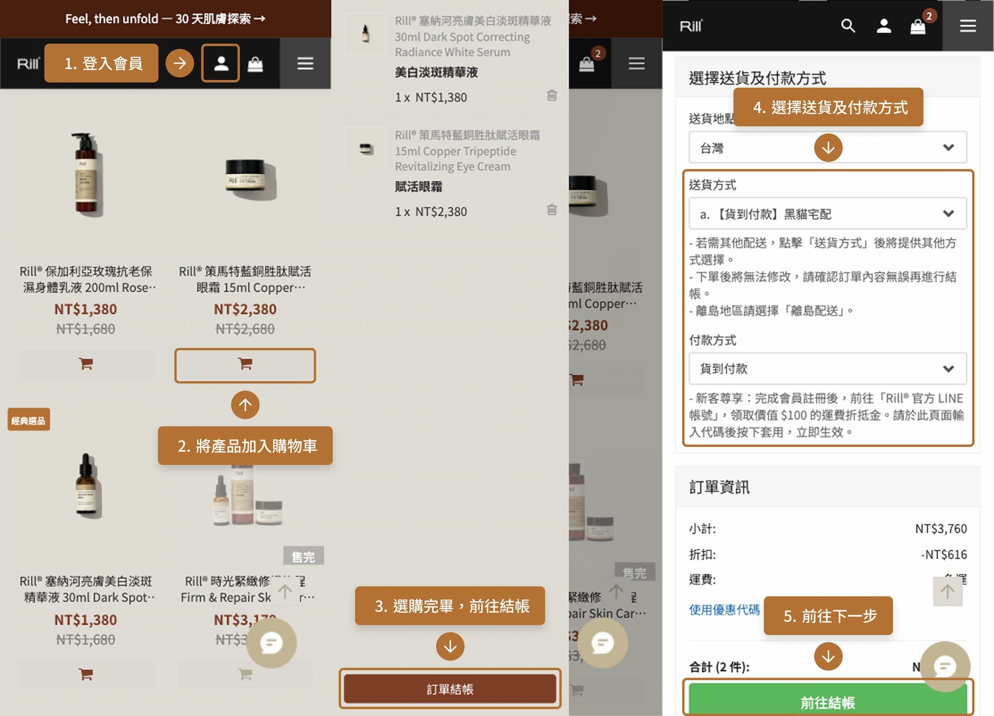 該如何訂購 Rill® 的產品？可以在 LINE 中直接下單嗎？