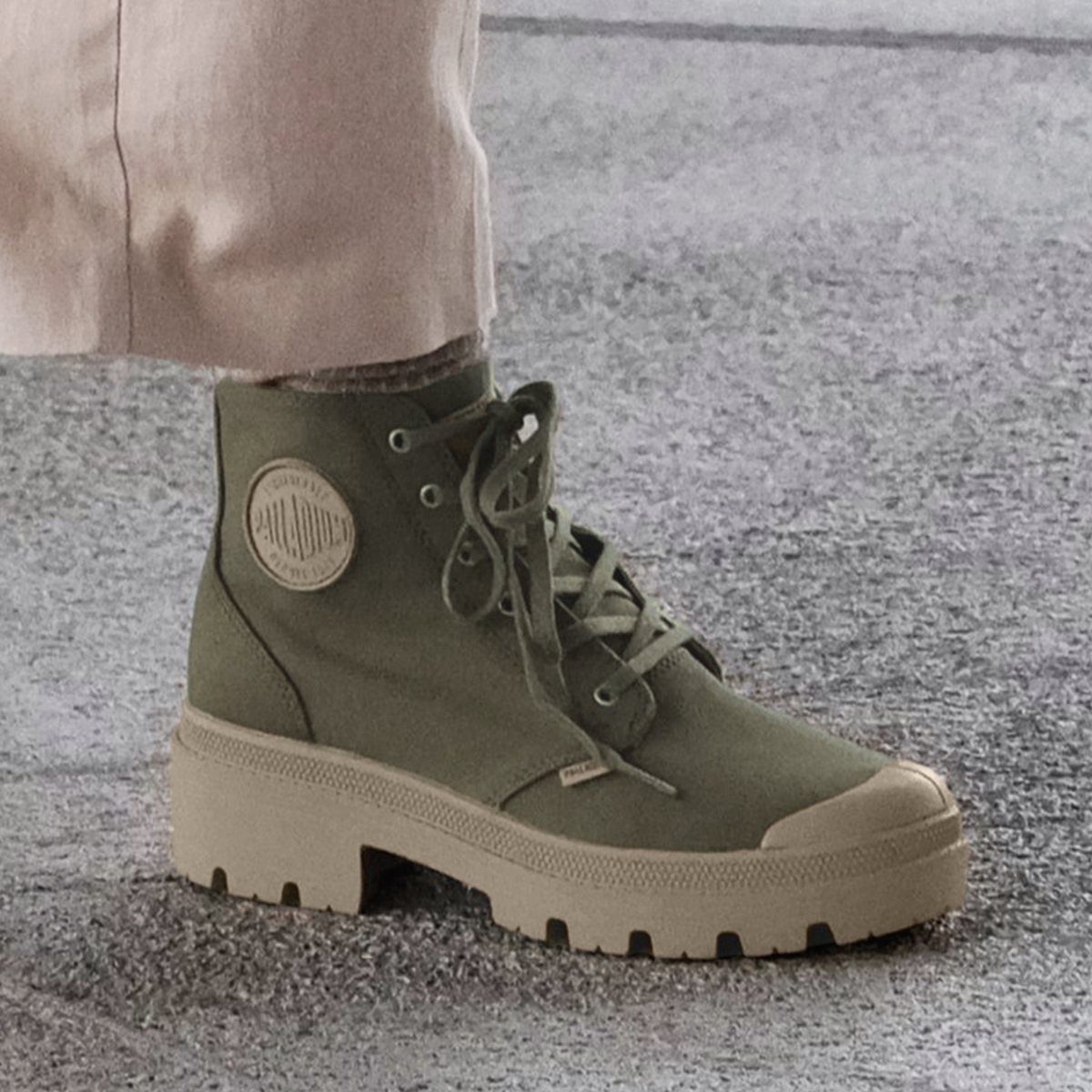女裝 PALLABASE TWILL 厚底高筒鞋 靴