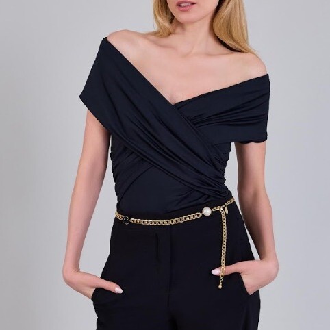 1AF0323-134 [ANNE FONTAINE] Preciosa Tops T-Shirts Black #P19F16203 (EU)