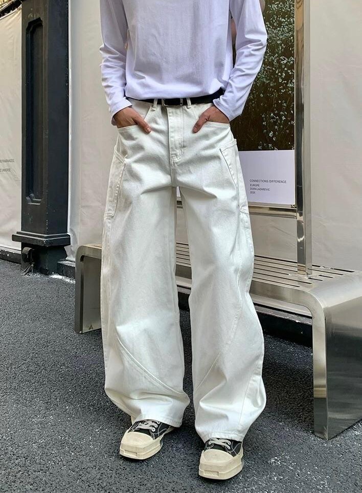 050346 側插袋牛仔彎刀褲 - 2 colors