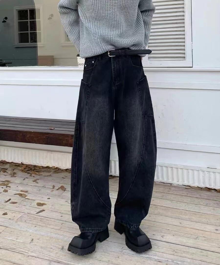 050346 側插袋牛仔彎刀褲 - 2 colors