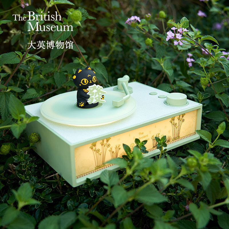 大英博物館｜安德森貓和她的朋友們系列｜萌貓發財香薰仿黑膠唱片機藍牙音響