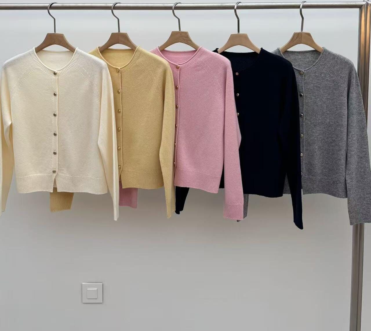 JU6033 混紡圓領開胸針織外套