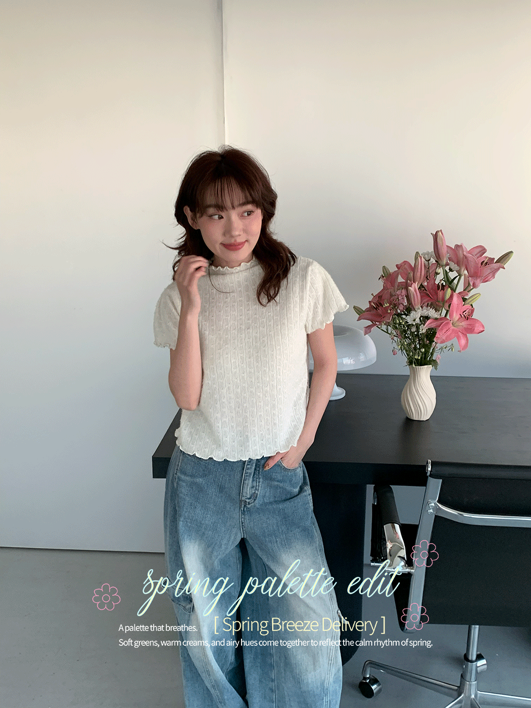 KOREA!微高領公主袖上衣-2色