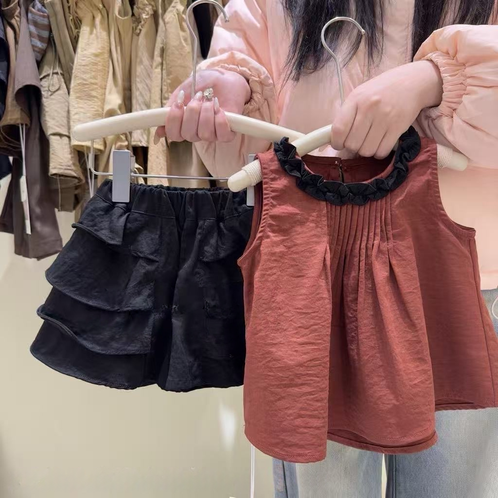 紅棕色復古蛋糕裙套裝