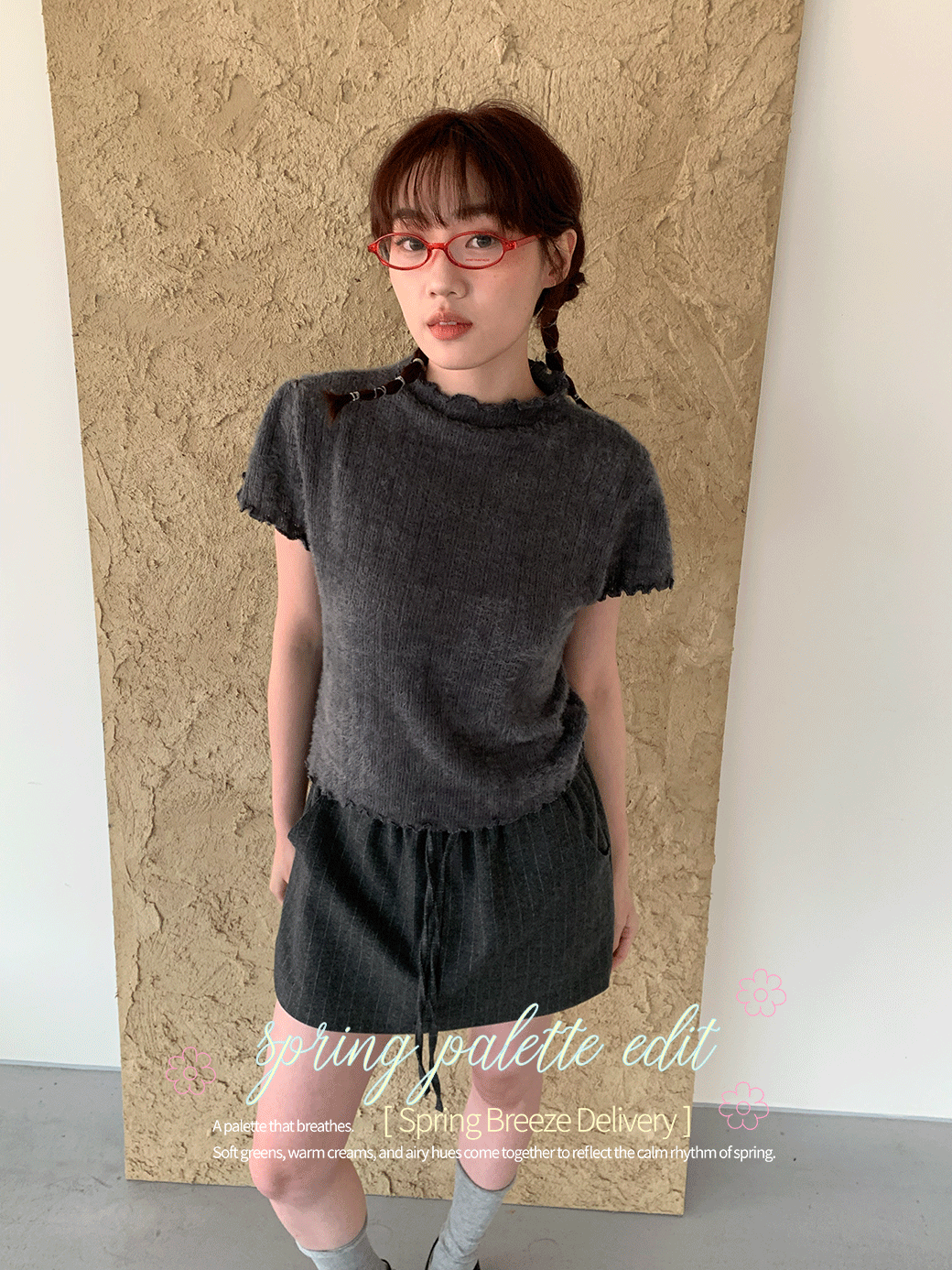 KOREA!微高領公主袖上衣-2色