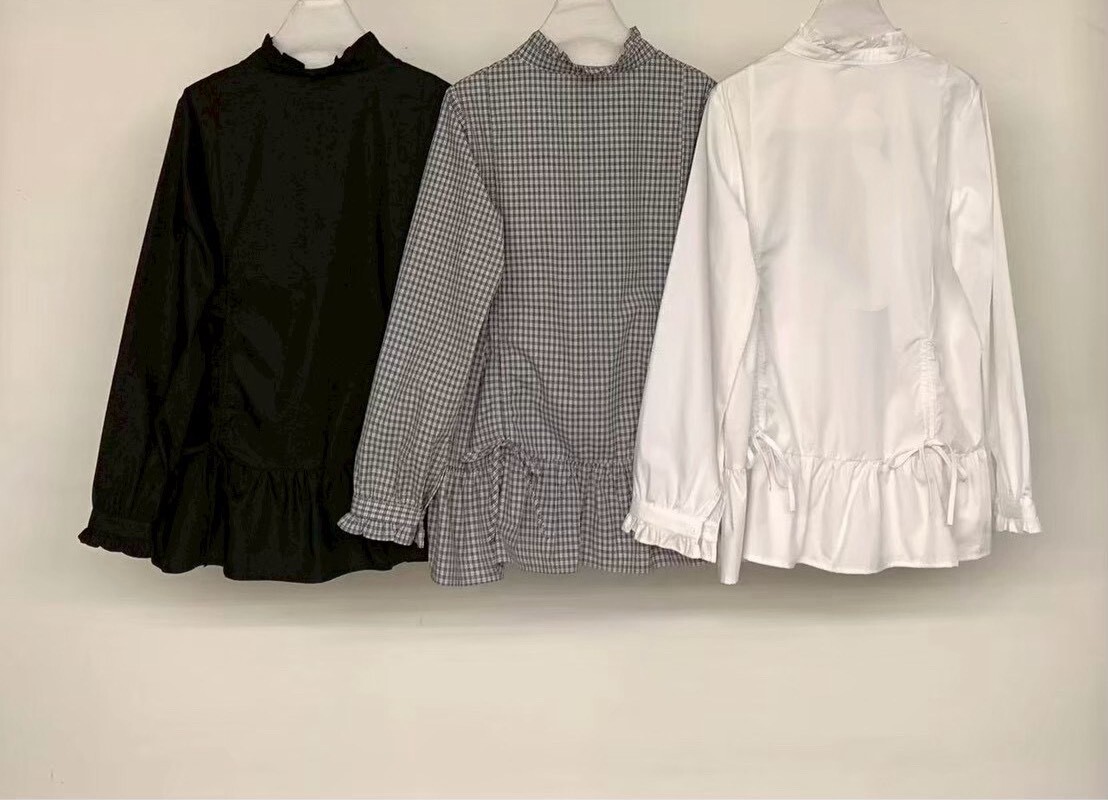 060230 小眾設計款! 雙綁帶襯衫 - 2 colors