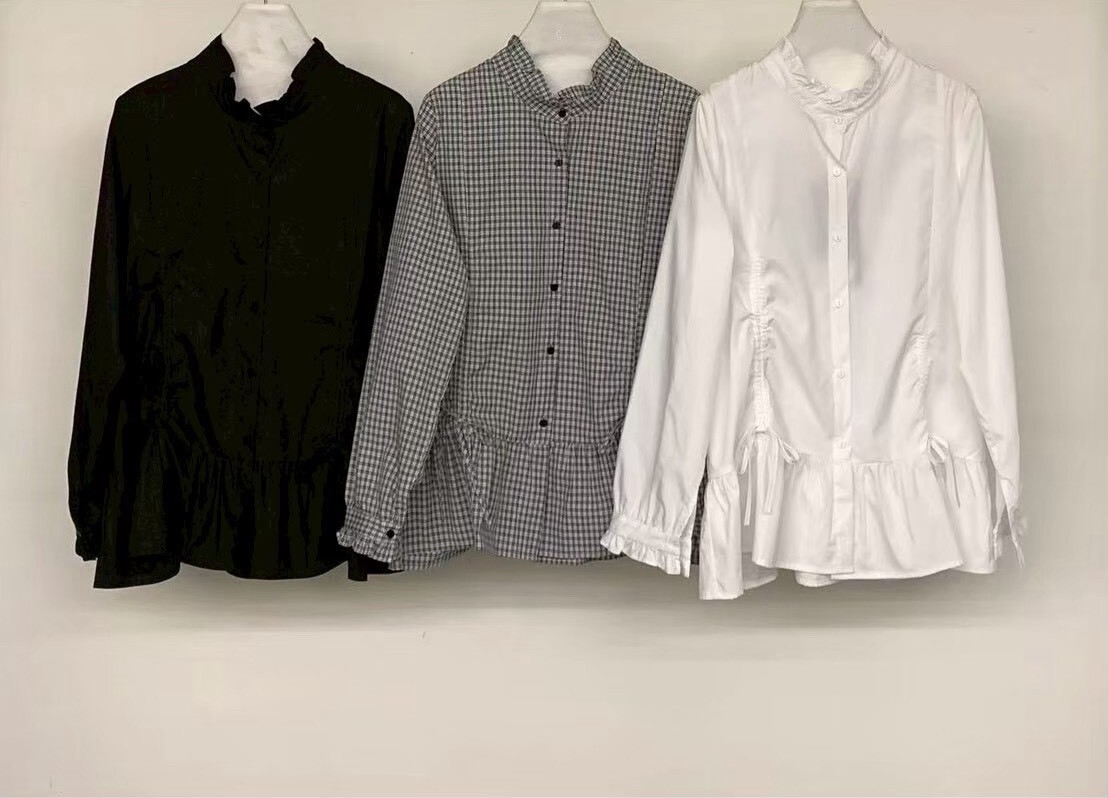 060230 小眾設計款! 雙綁帶襯衫 - 2 colors