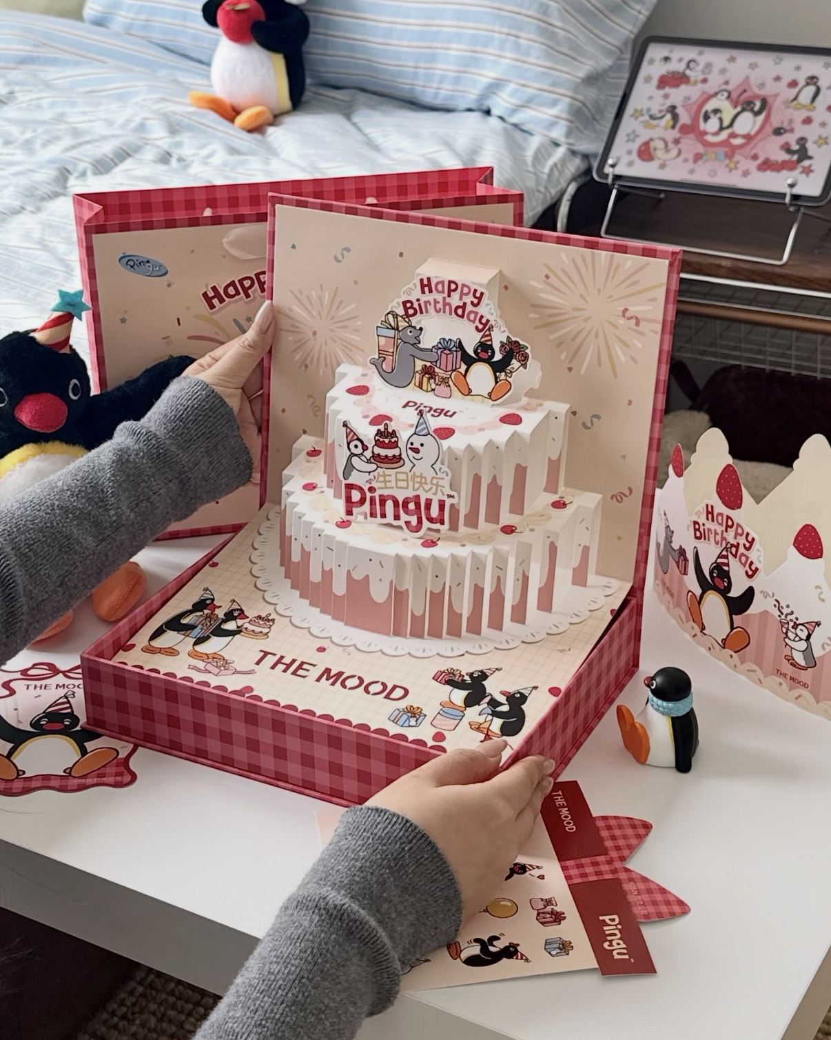 <正版授權>PINGU 企鵝家族 聯名香水禮盒 小屋造型 蛋糕造型