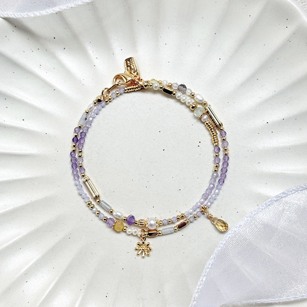 B14 / 生日花 • 玖月拾陸 • 海紫菀 – 紫水晶 – 手鍊