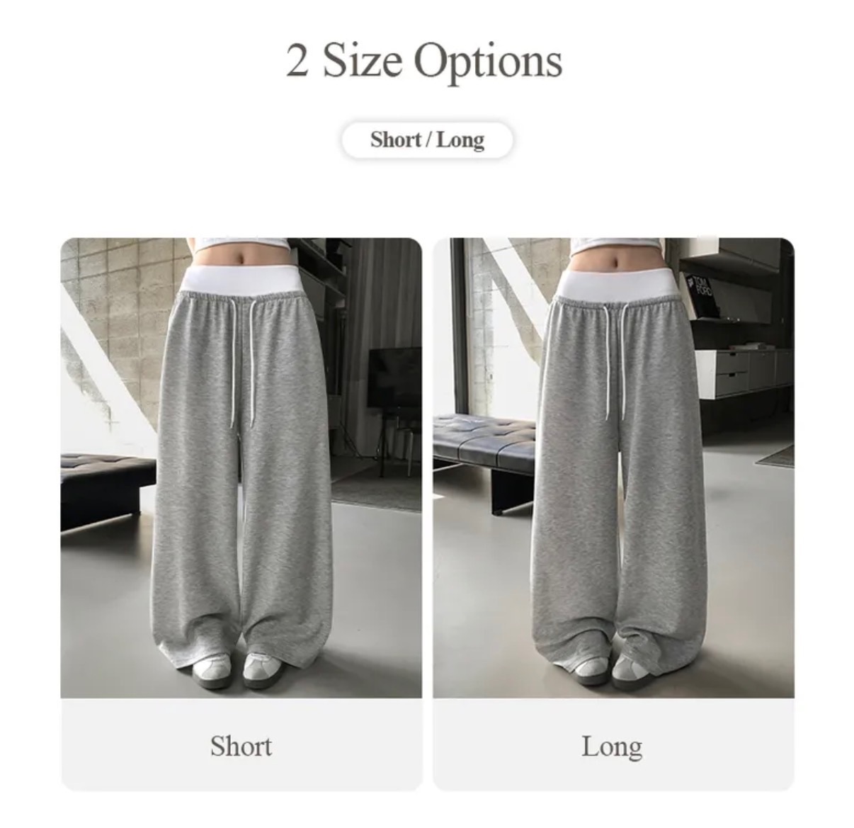 【25.3 完額外95折優惠預訂】2種長度！韓國白邊高腰棉質闊褲（13色）