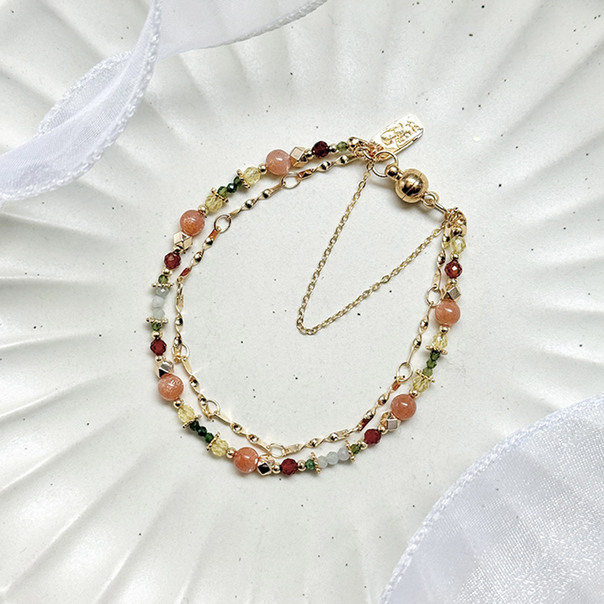 B13 / 生日花 • 捌月貳肆 • 向日葵 – 太陽石榴石 – 手鍊