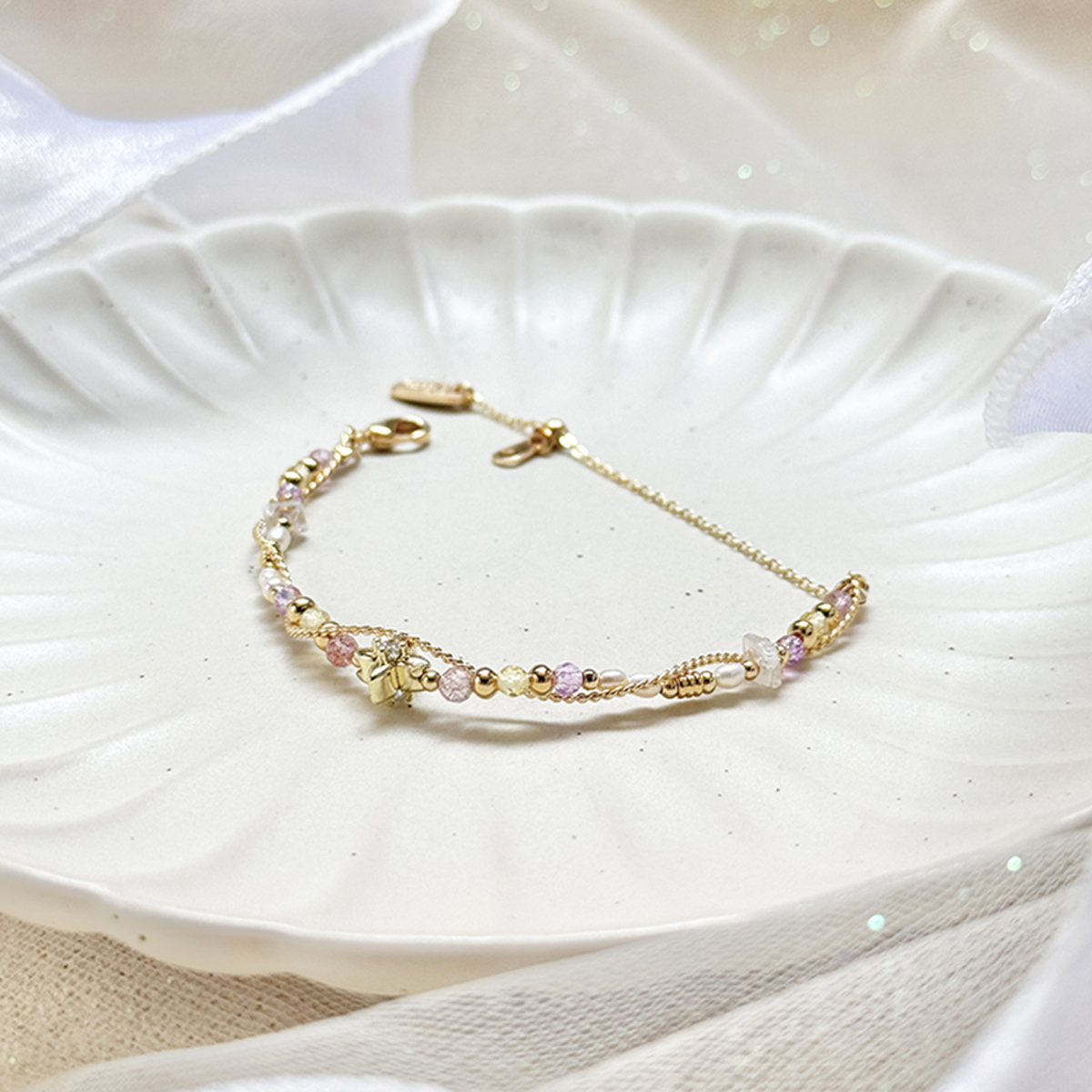 B12 / 生日花 • 捌月拾柒 • 小金魚草 – 草莓紫水晶 – 手鍊