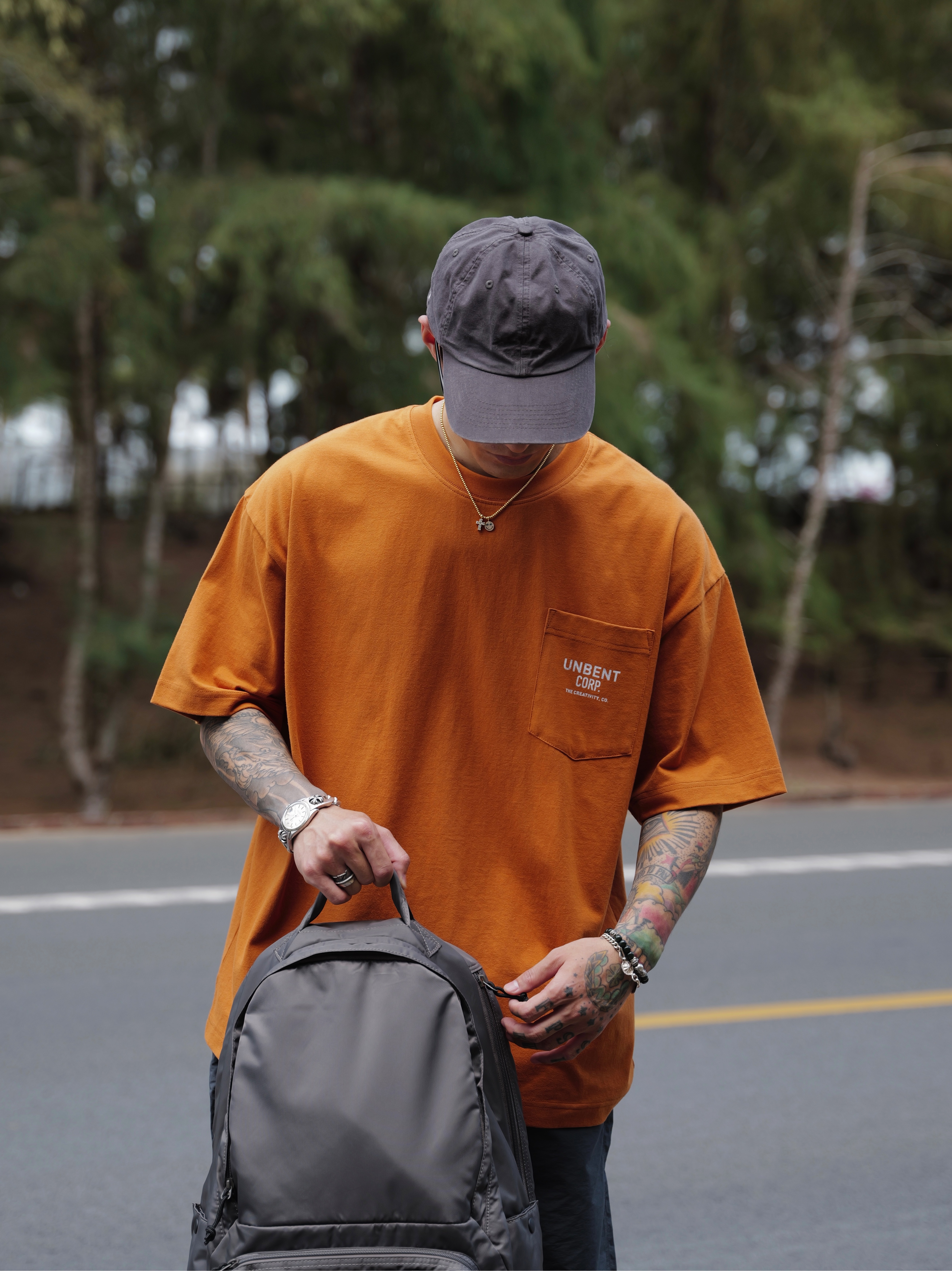 #預購 UNBENT 26SS 夏季休閒 做舊撞色 純棉寬鬆 印花口袋短踢 七色