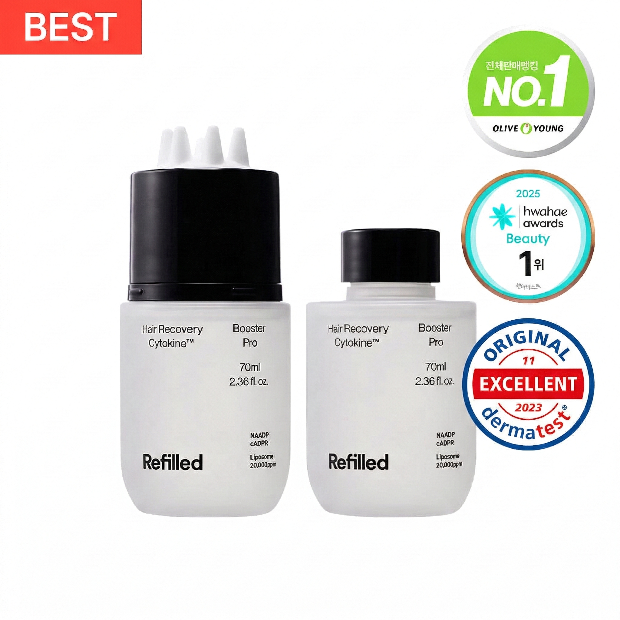 XC048 Refilled Booster PRO 專業護理生髮水 *正裝70ml + 補充裝70ml* EXP:2028.12.14