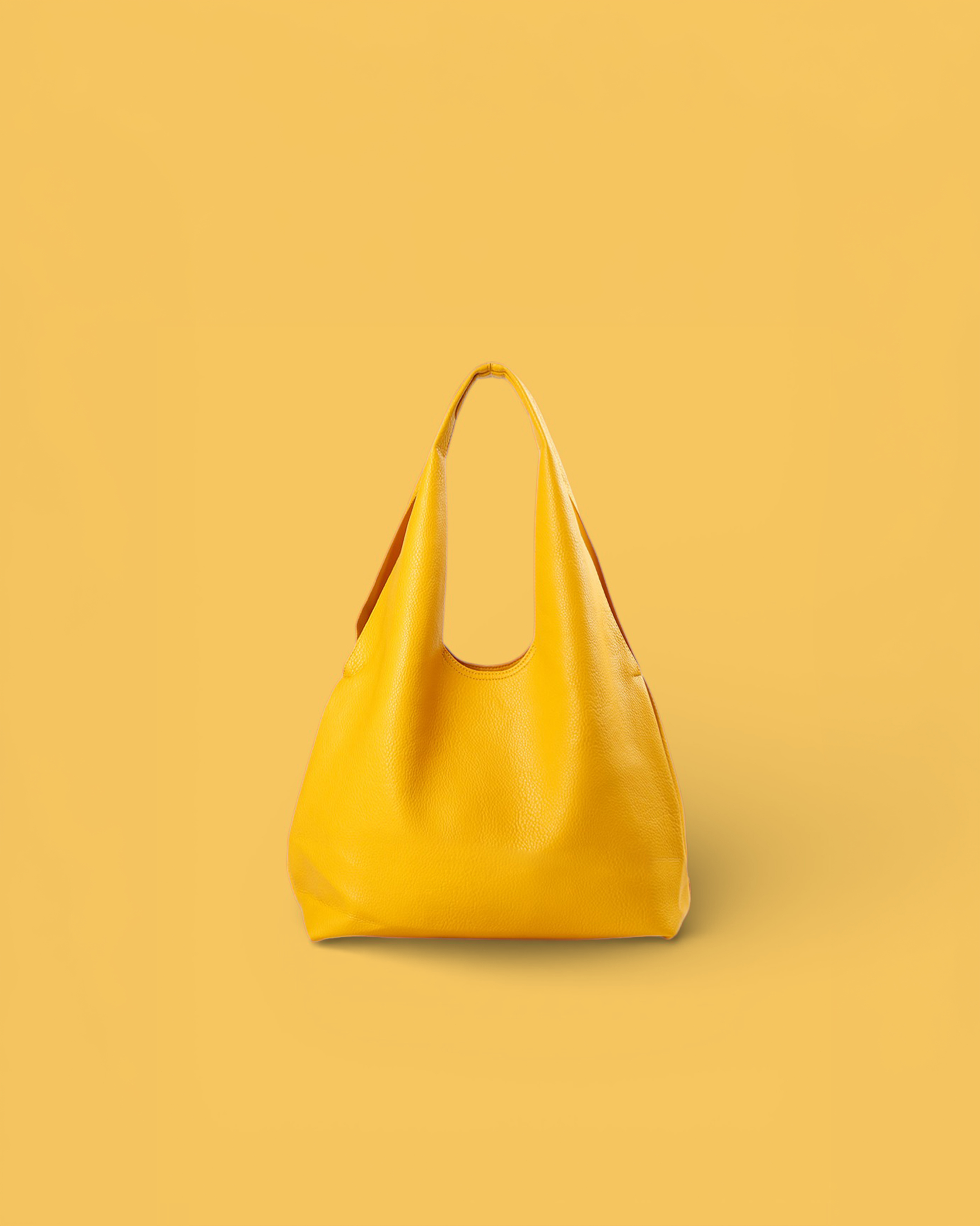 Fairy 素面簡約肩背包 黃色