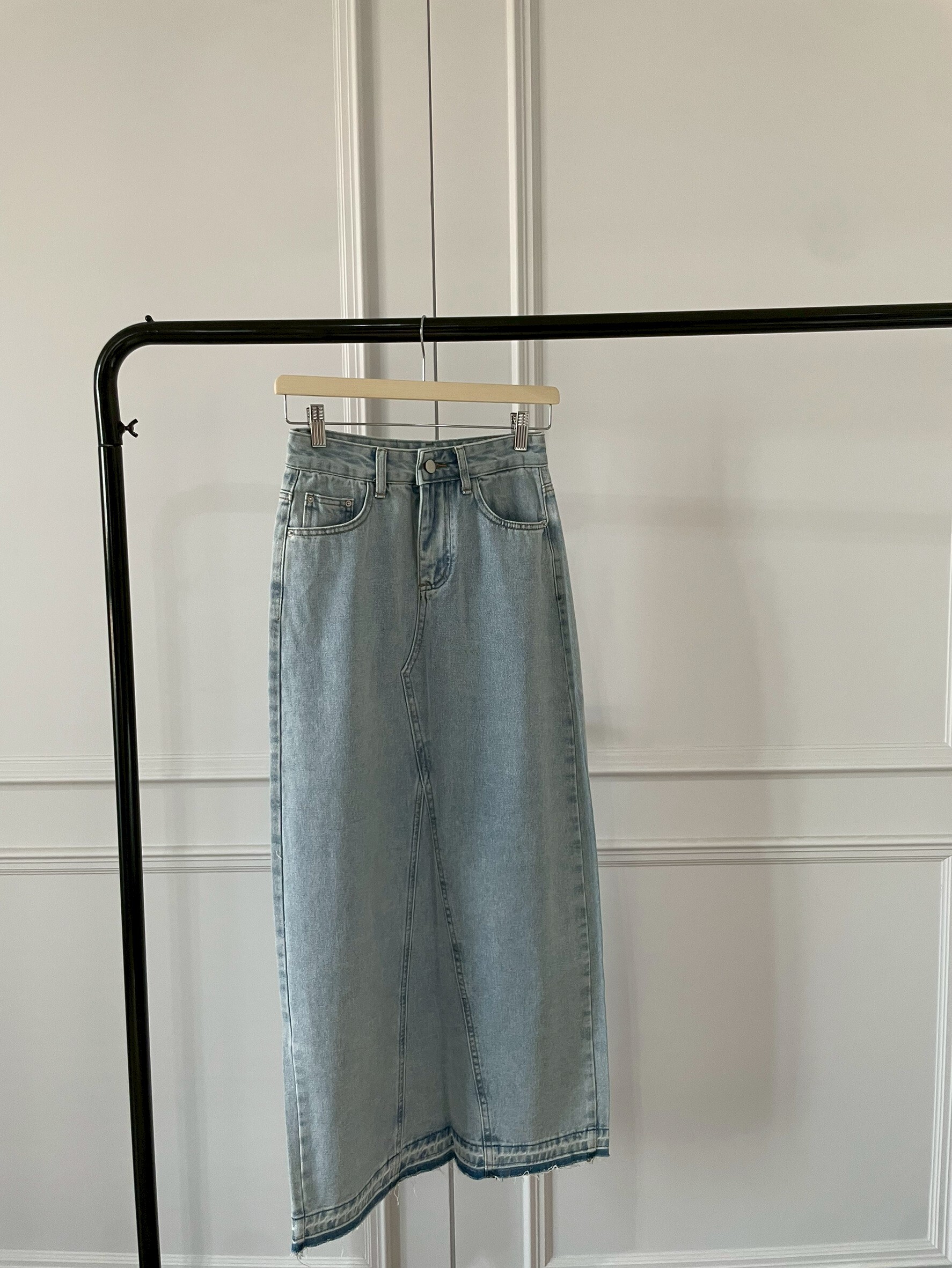 #AM16 淺青抽鬚牛仔裙