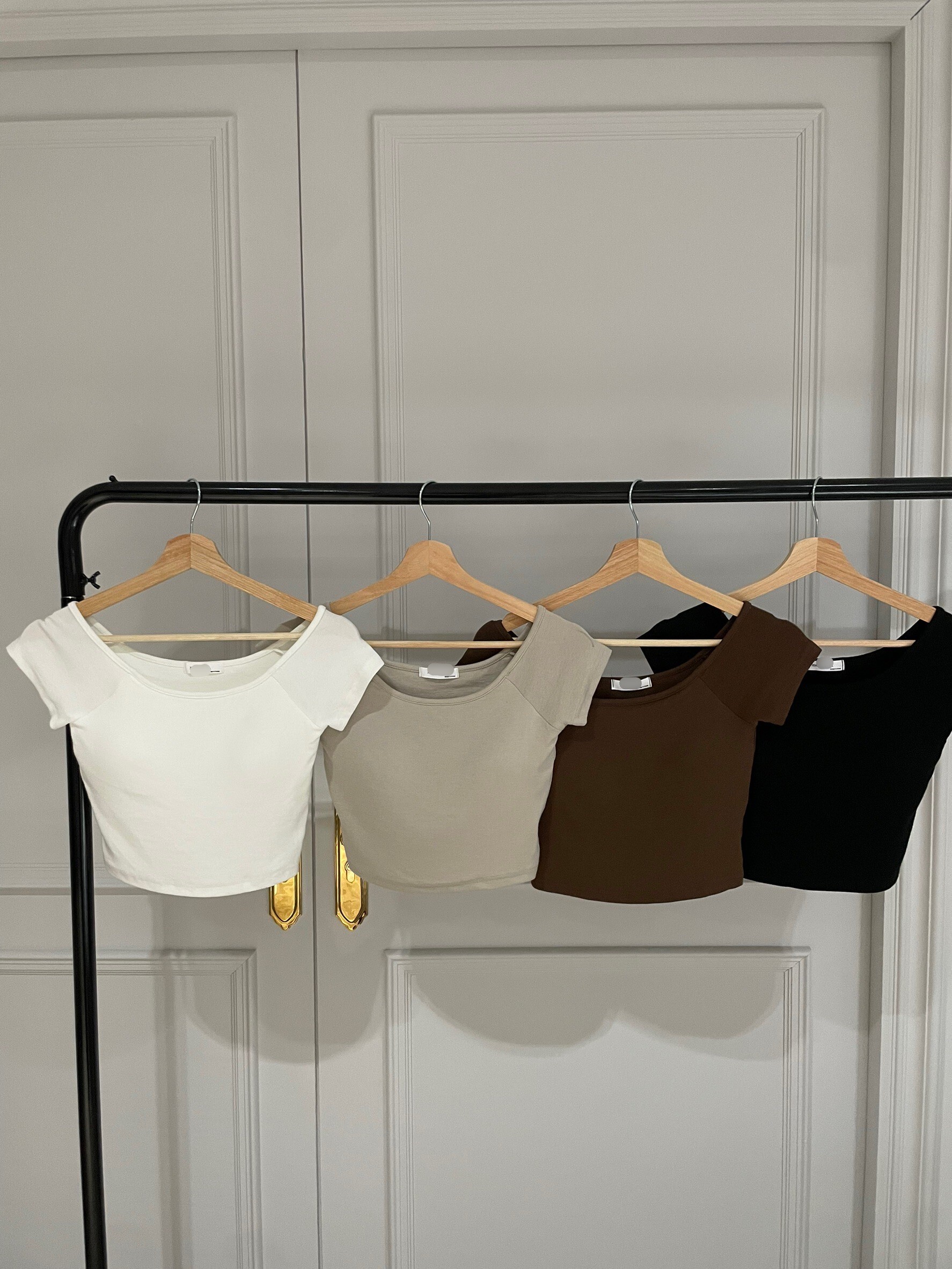 #AM55 必須包色大U領Bratop (白/黑/深咖/奶奶灰)